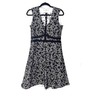 Dorothee Schumacher Black White Floral Mesh Sleeveless Dress Medium